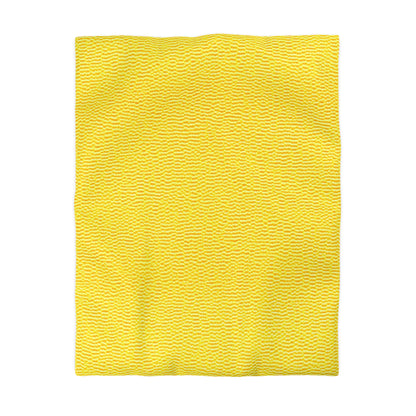 Sunshine Yellow Lemon: Denim-Inspired, Cheerful Fabric - Microfiber Duvet Cover