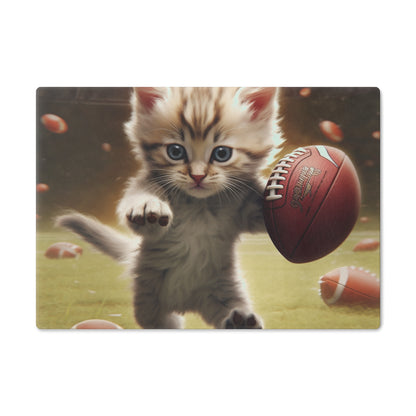 Football Kitty Fantasy: Feline Cat American Sport Quarterback - Cutting Board