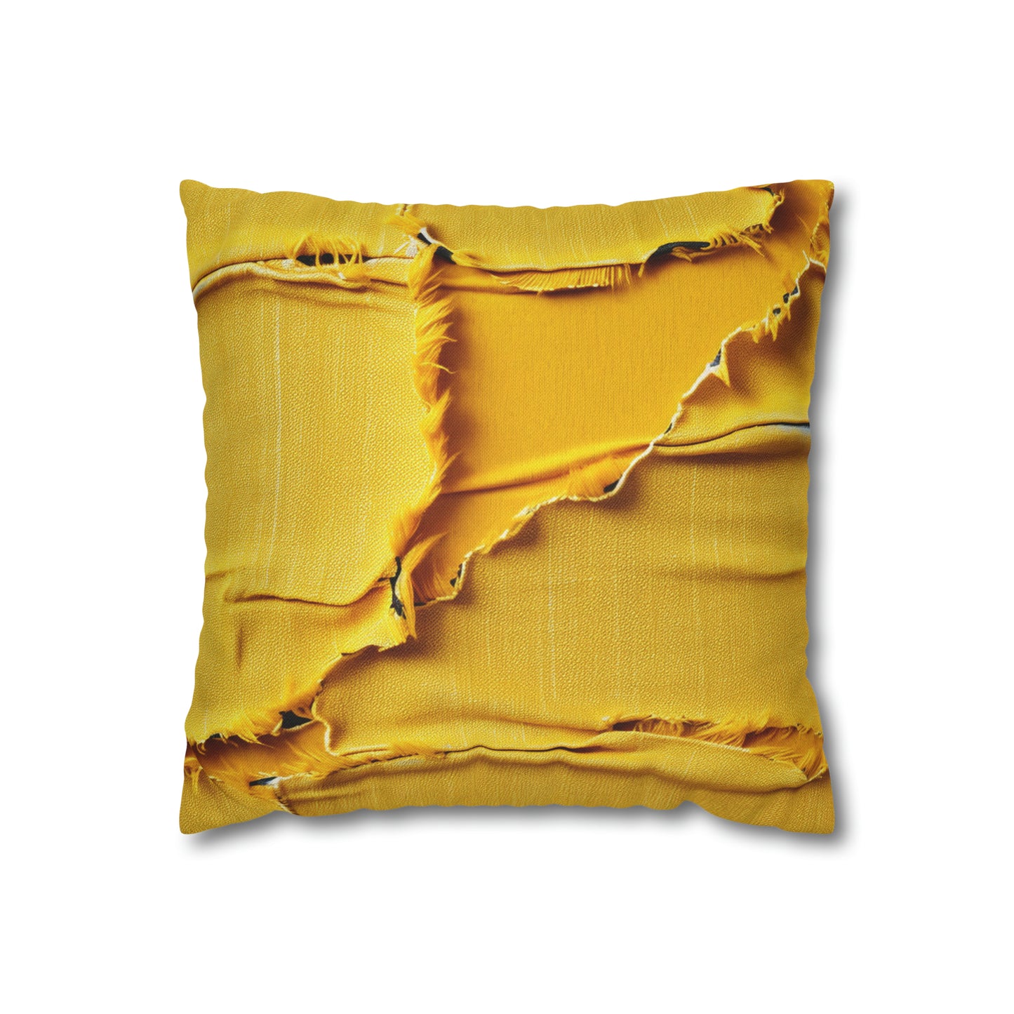 Banana Yellow Lemon: Bold Distressed, Denim-Inspired Fabric - Spun Polyester Square Pillow Case