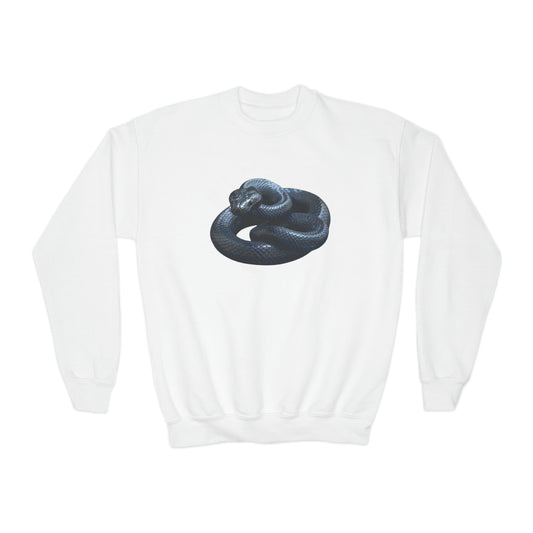 Black Mambas Snake, Black Mamba, Reptile Gift, Youth Crewneck Sweatshirt