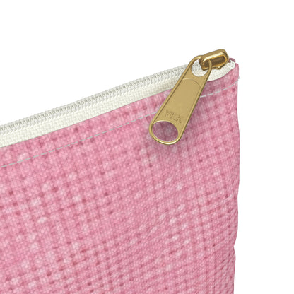 Pastel Rose Pink: Denim-Inspired, Refreshing Fabric Design - Accessory Pouch