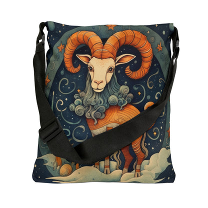 Diseño humorístico estilo libro infantil del zodiaco Capricornio - Bolsa de mano ajustable (AOP) 