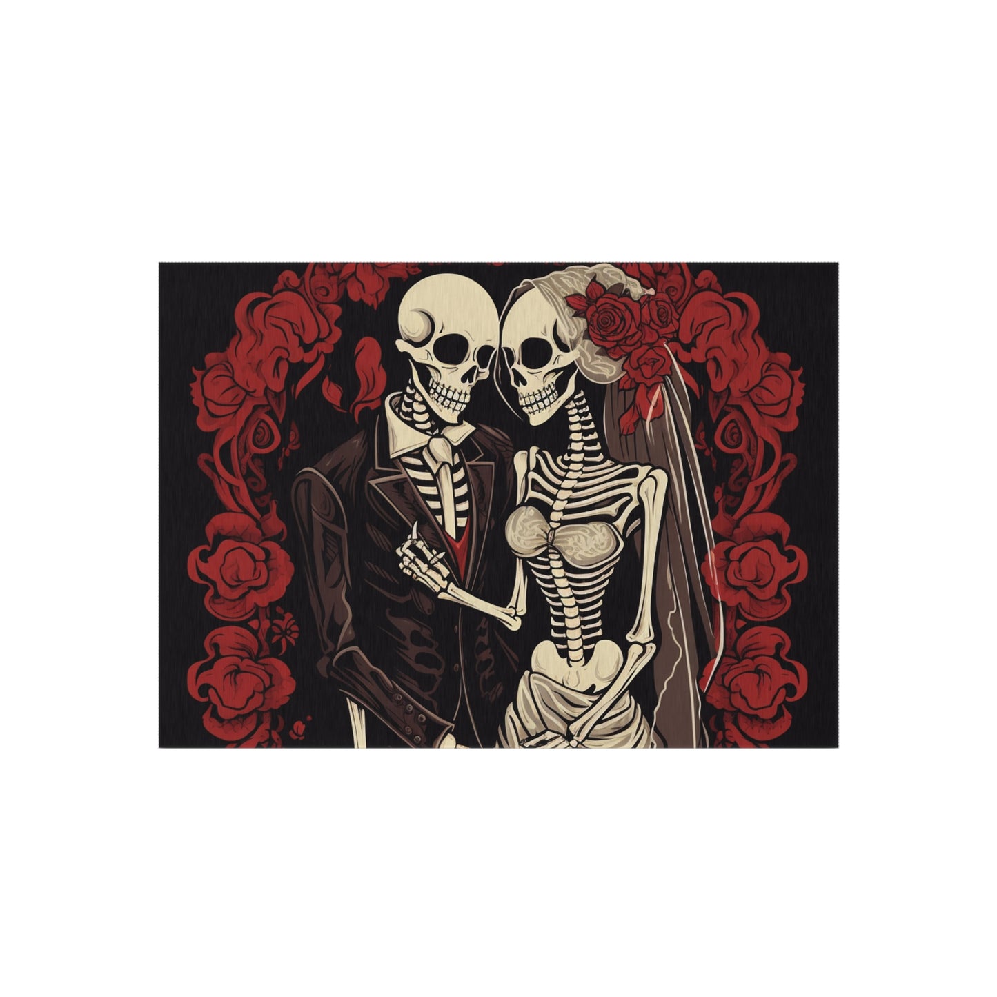 Halloween Wedding Bride & Groom Love - Holiday Festive - Outdoor Rug