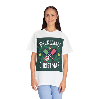 Pickleball Christmas - Unisex Garment-Dyed T-shirt