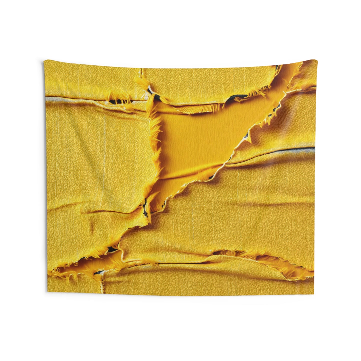 Banana Yellow Lemon: Bold Distressed, Denim-Inspired Fabric - Indoor Wall Tapestries