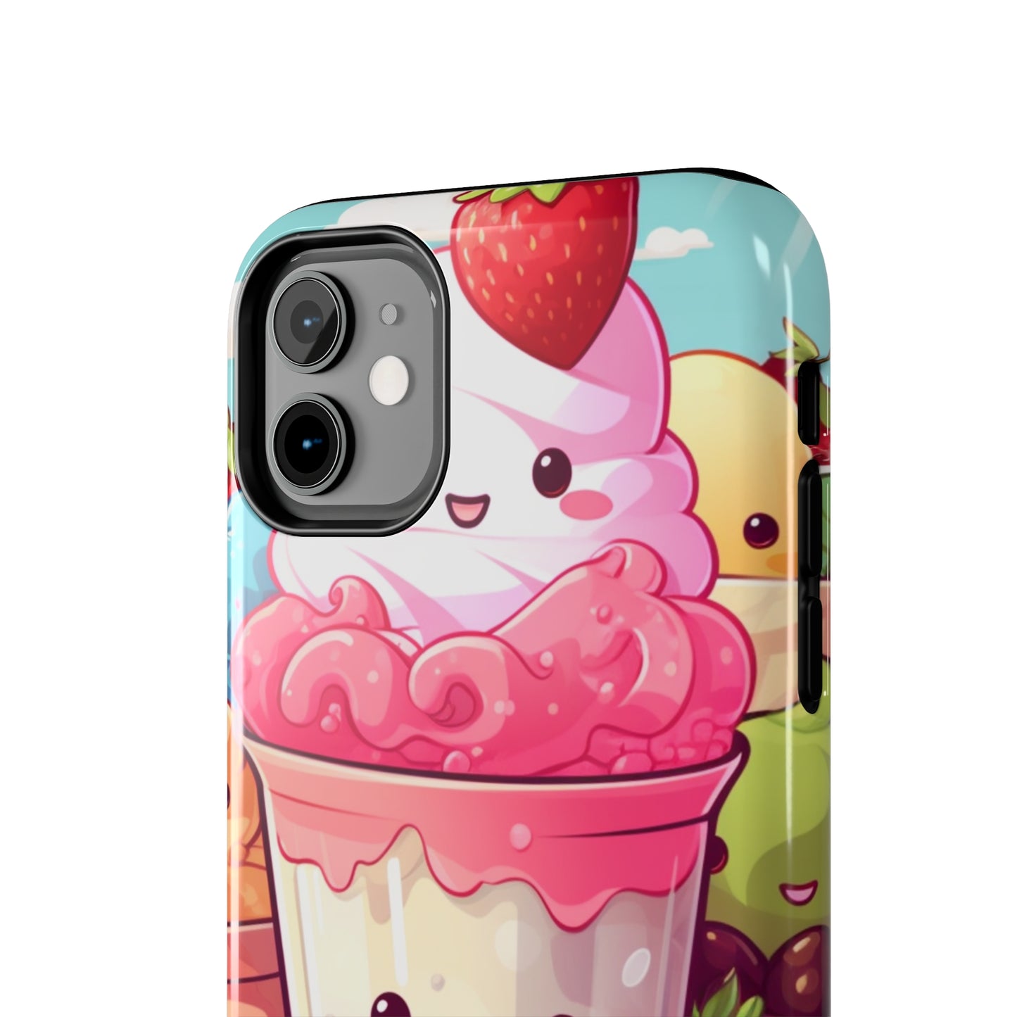 Strawberry Japan Milkshake - Kawaii Dessert Delight - Sweet Berry Anime Character - Tough Phone Cases