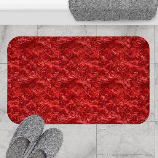 Fuzzy Infinity Bright Red, Stylish Gift, Bath Mat