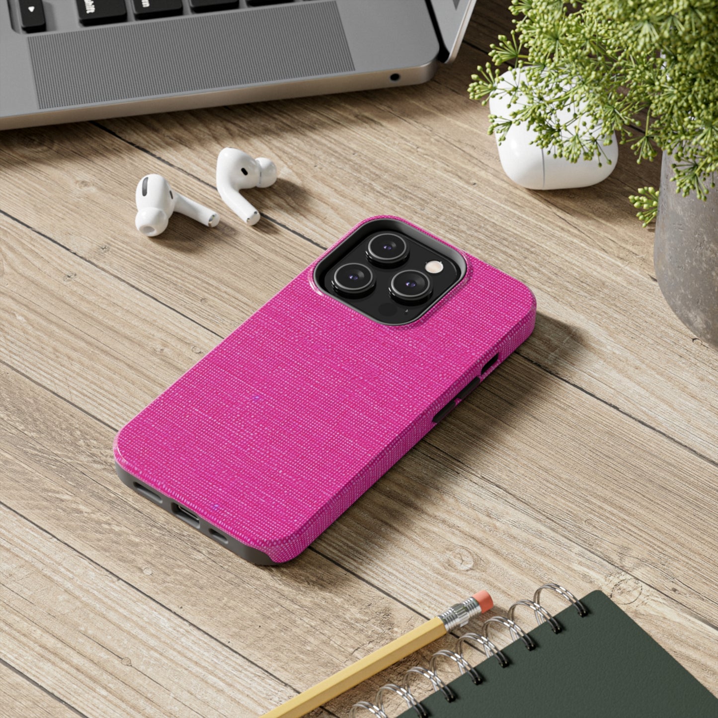 Hot Neon Pink Doll Like: Denim-Inspired, Bold & Bright Fabric - Tough Phone Cases