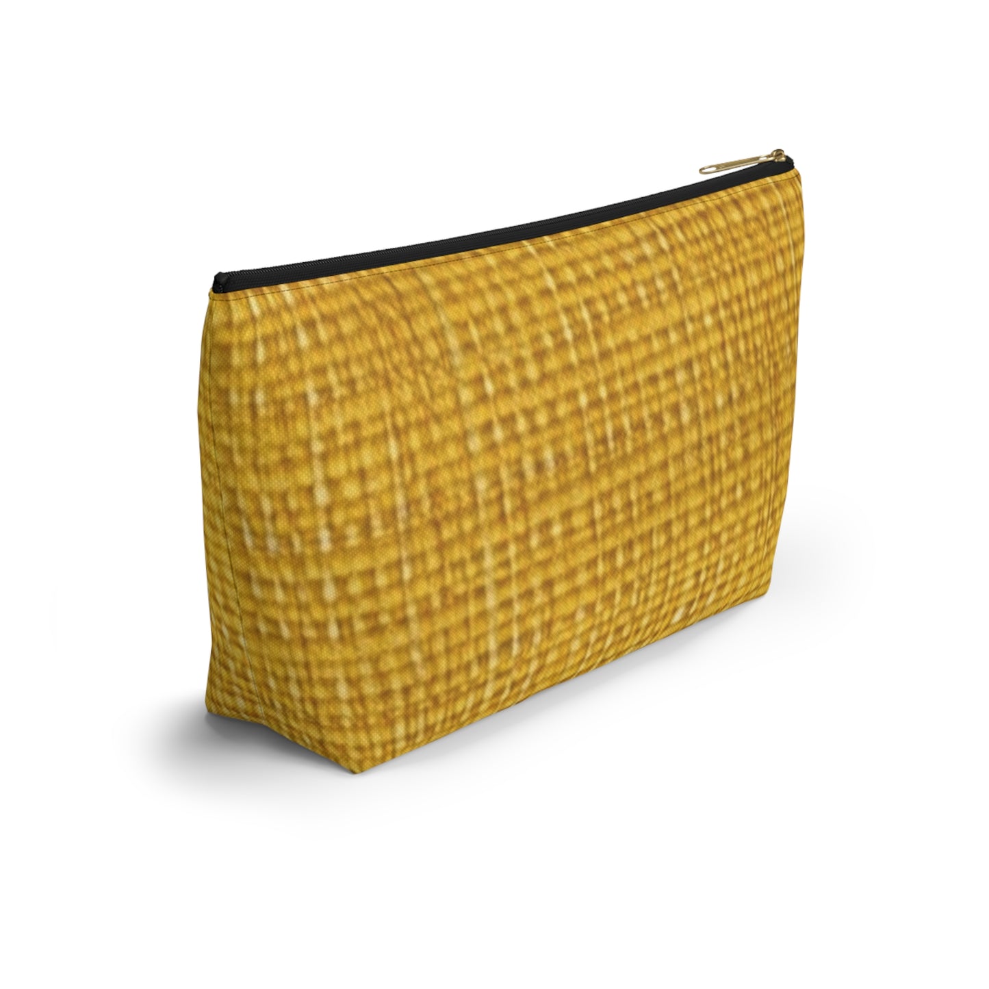 Radiant Sunny Yellow: tela de verano inspirada en la mezclilla - Bolsa para accesorios con parte inferior en forma de T 