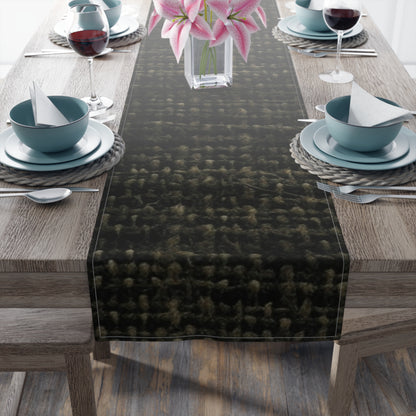 Sophisticated Seamless Texture - Black Denim-Inspired Fabric - Table Runner (Cotton, Poly)