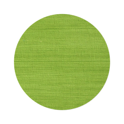 Lush Grass Neon Green: Denim-Inspired, Springtime Fabric Style - Round Rug