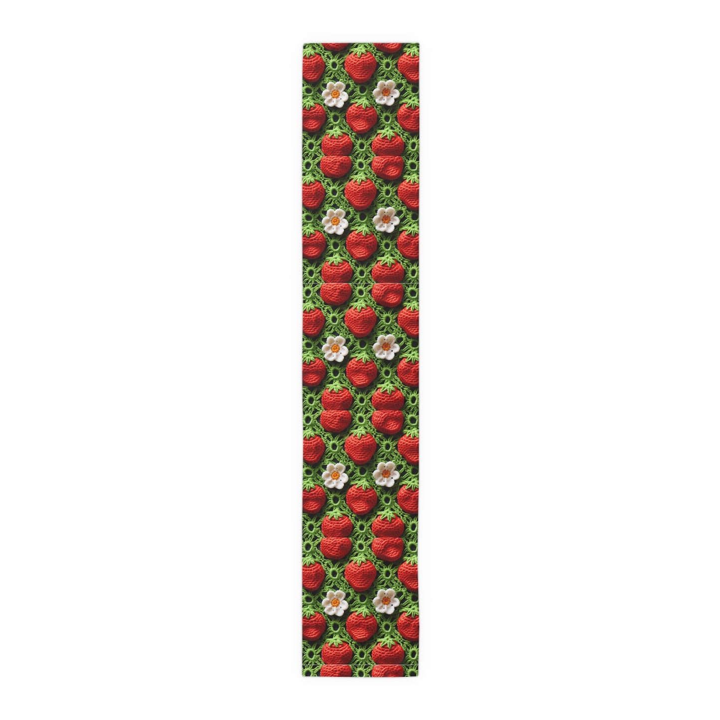 Strawberry Field Crochet - Forever Forest Greens - Fruit Berry Harvest Crop - Table Runner (Cotton, Poly)