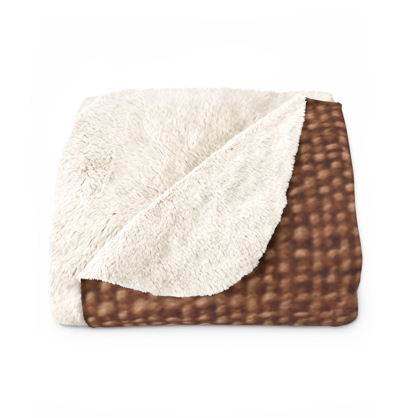 Luxe Dark Brown: Denim-Inspired, Distinctively Textured Fabric - Sherpa Fleece Blanket