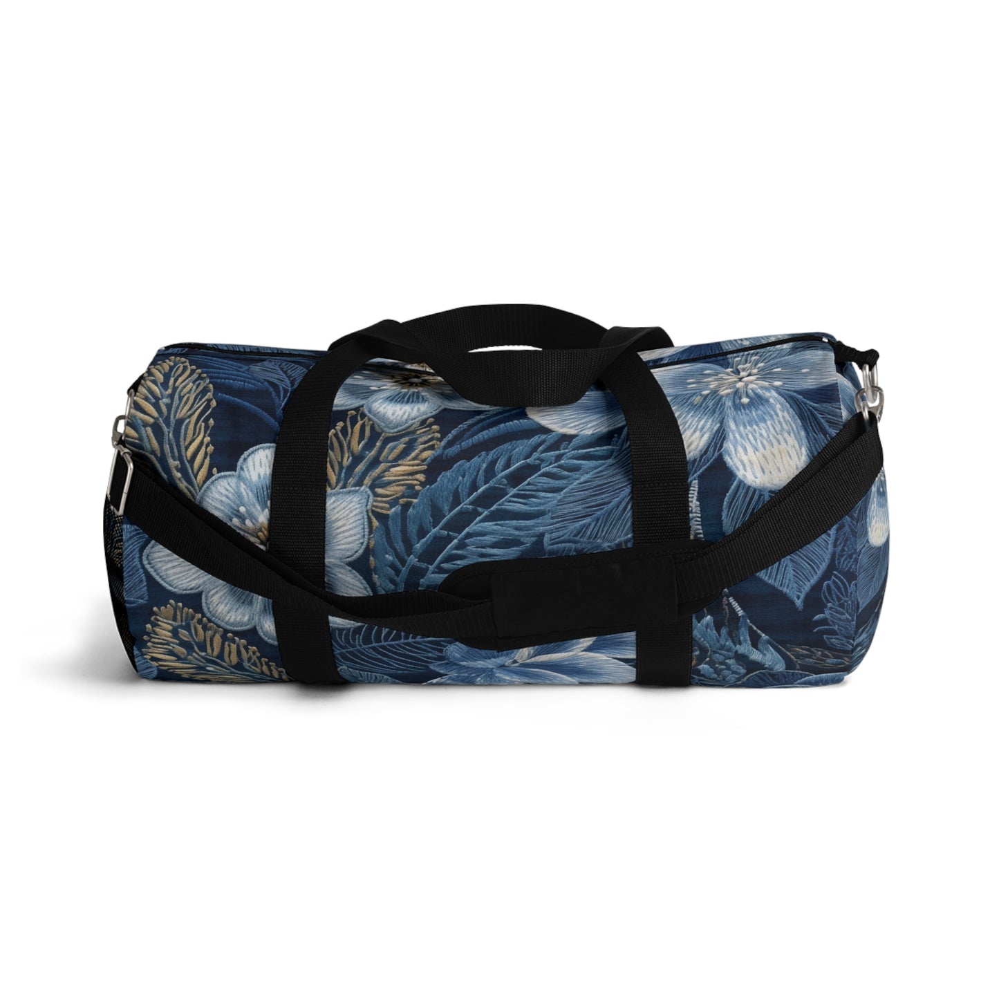 Flower Blossom Embroidery Floral on Denim Style - Duffel Bag