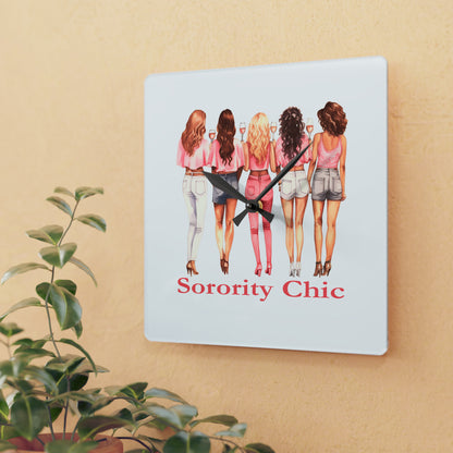 Sorority Chic Acrylic Wall Clock