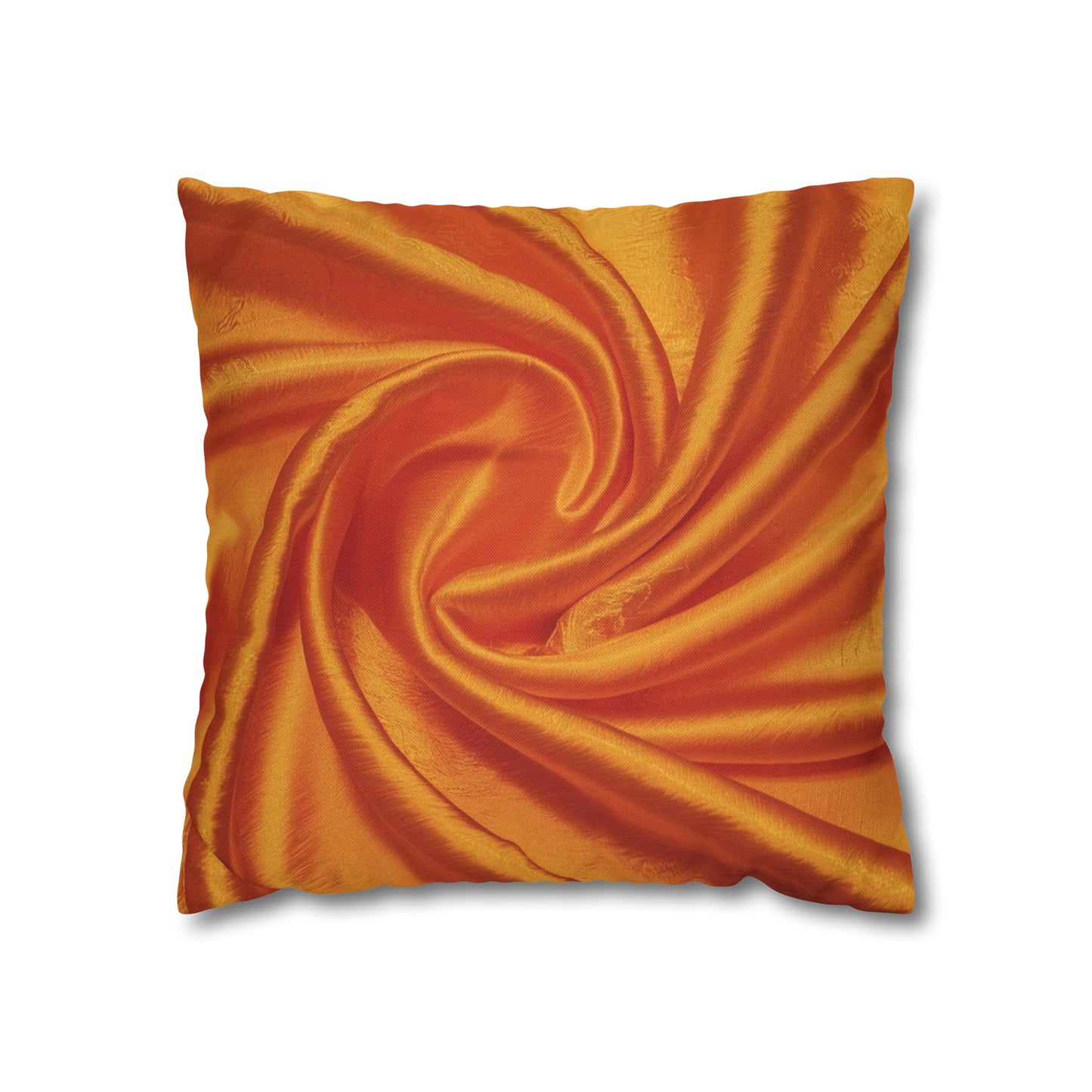 Orange Silk, Spun Polyester Square Pillowcase