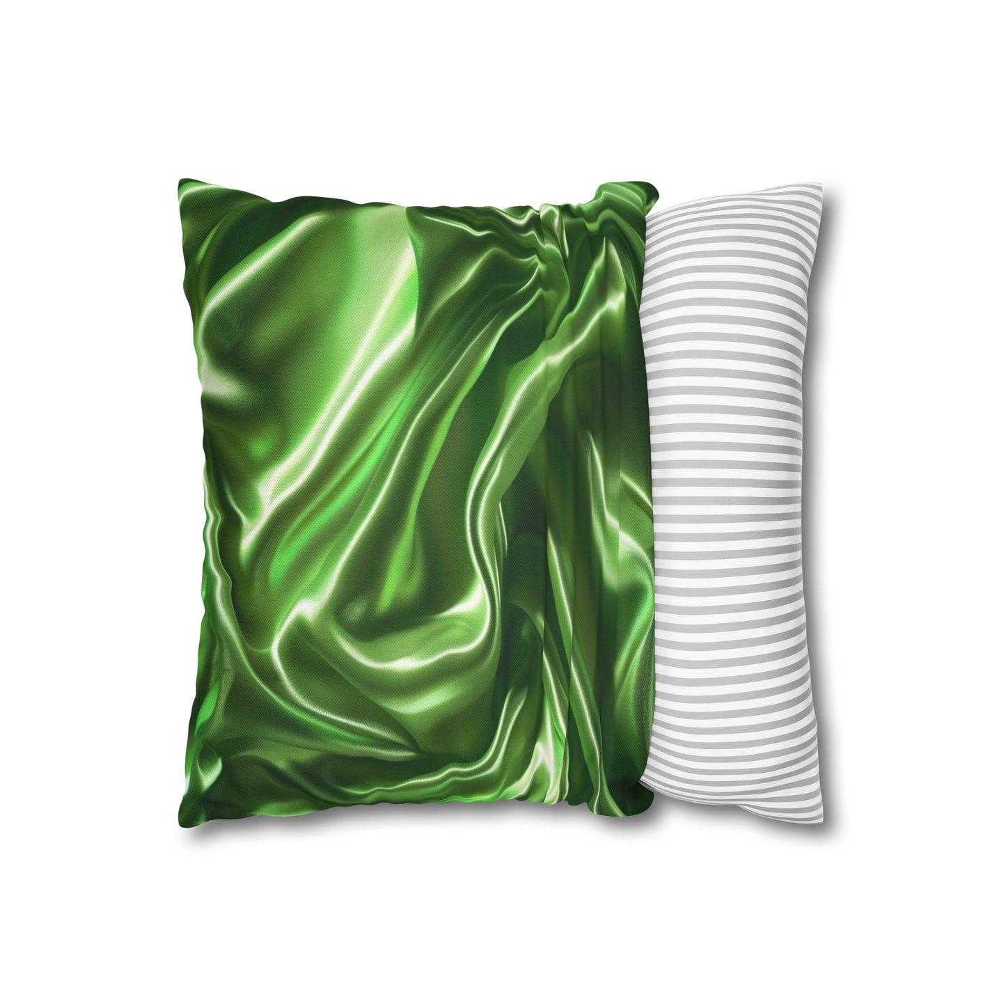 Green Silk, Spun Polyester Square Pillowcase