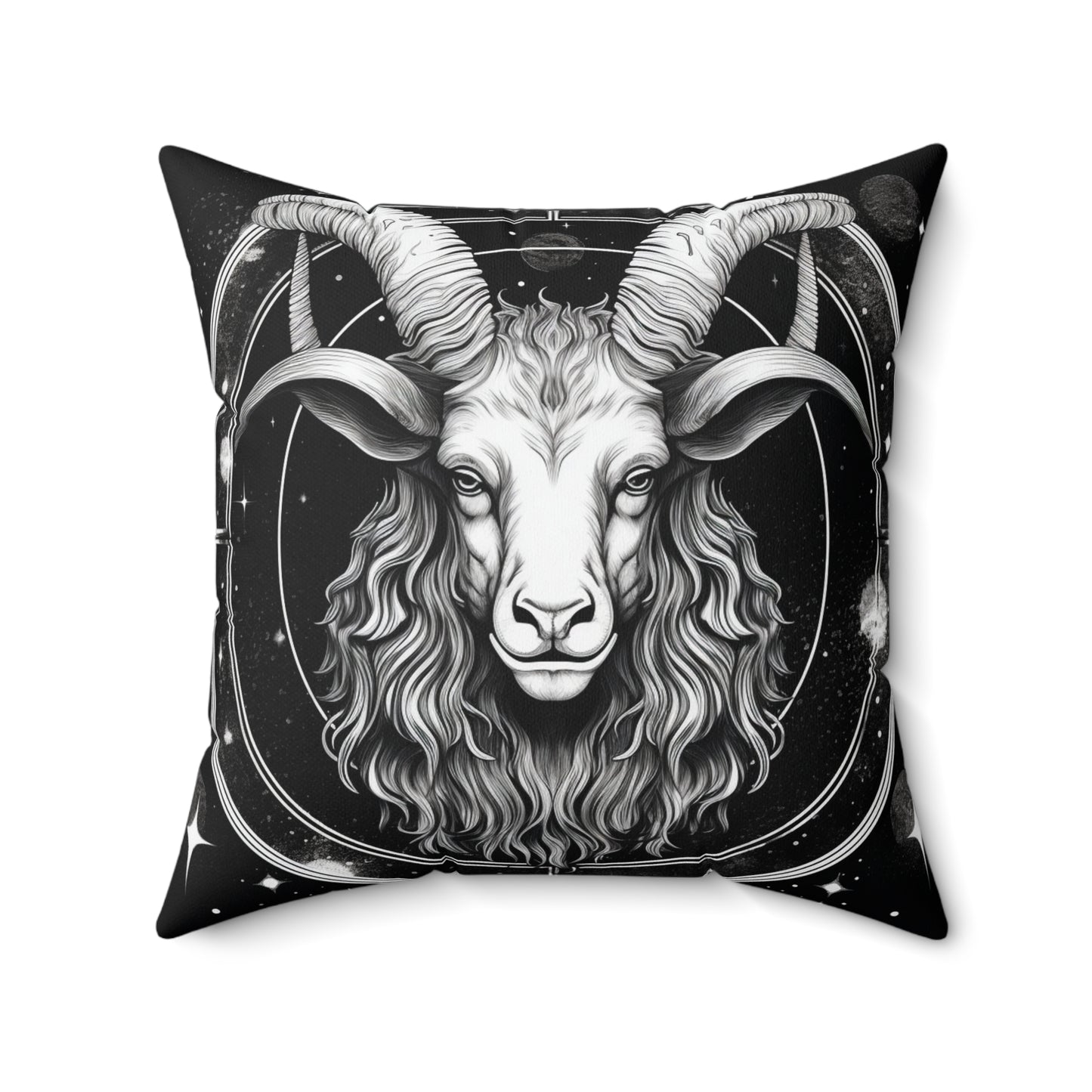 Zodiaco Capricornio, diseño de cabra marina, elemento tierra, almohada cuadrada de poliéster hilado 