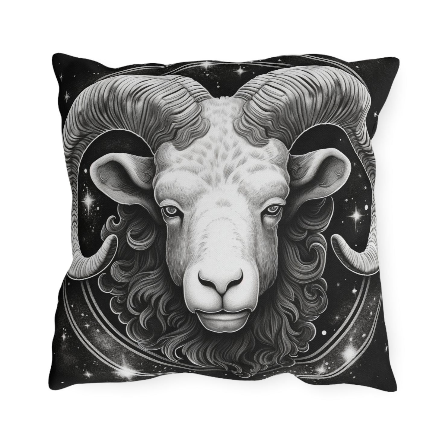 Almohada para exterior Aries Zodiac resistente a los rayos UV, resistente al agua, poliéster hilado 