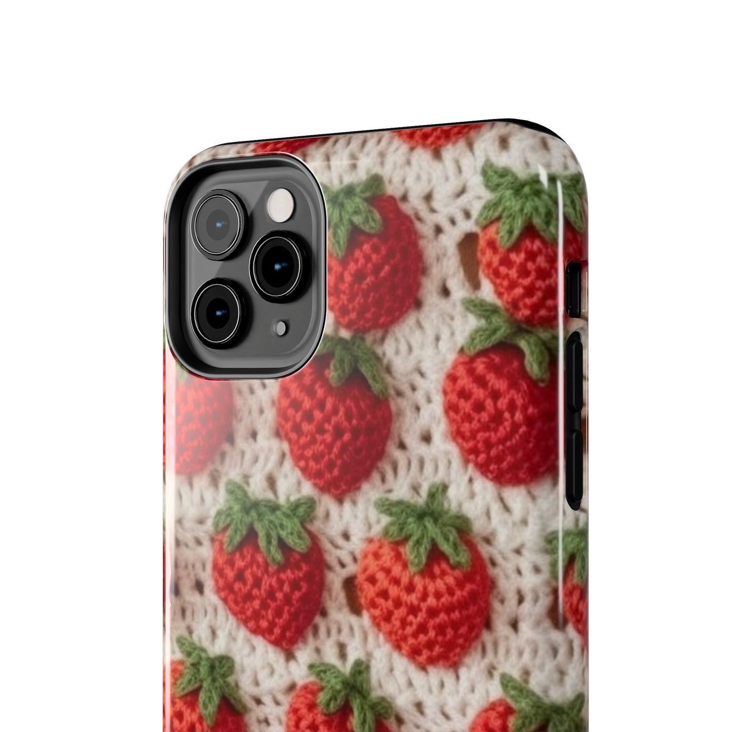 Strawberry Traditional Japanese, Crochet Craft, Fruit Design, Red Berry Pattern - Tough Phone Cases