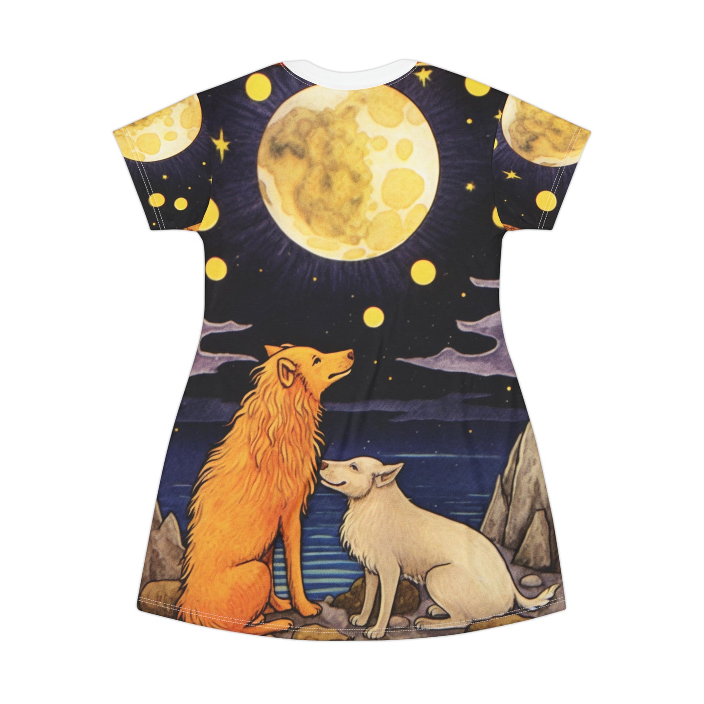 Arte de la carta del Tarot lunar: abraza tu intuición y tus sueños - Vestido de camiseta (AOP) 