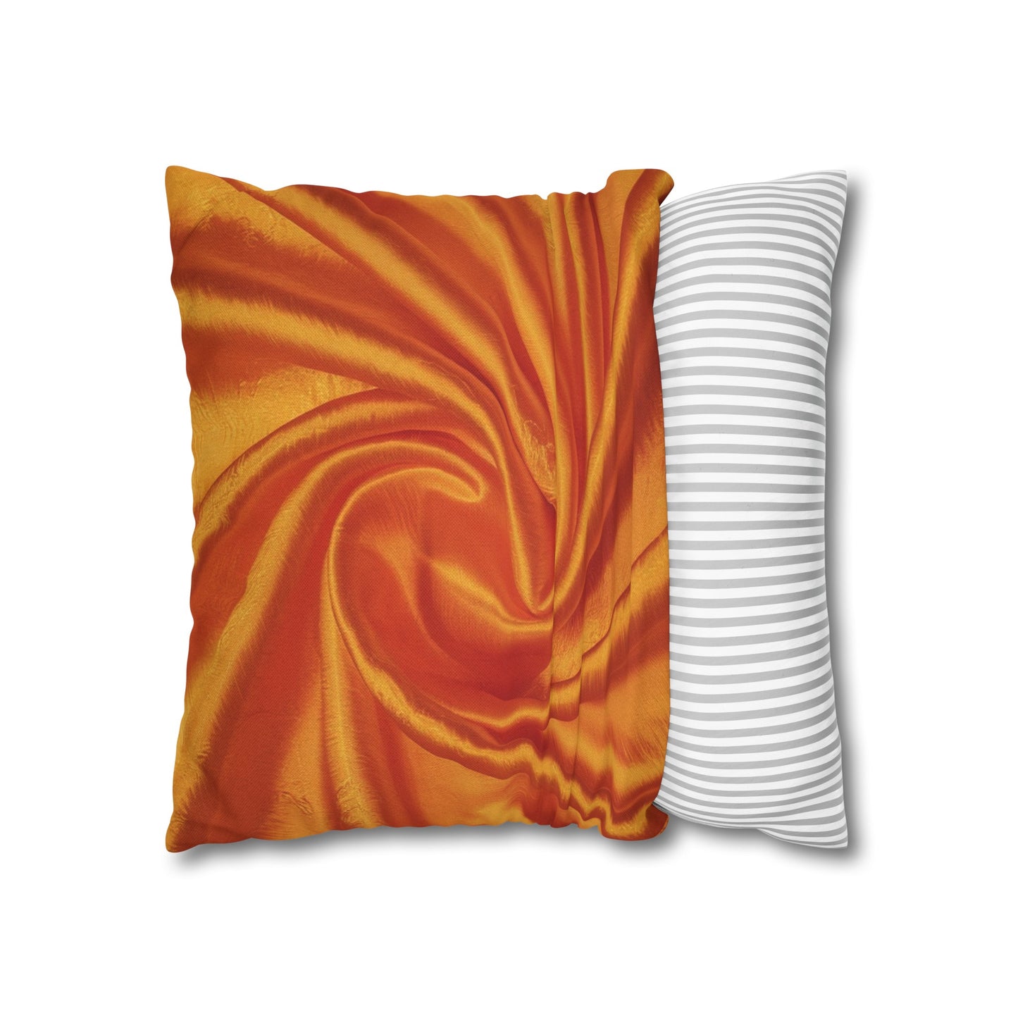 Orange Silk, Spun Polyester Square Pillowcase