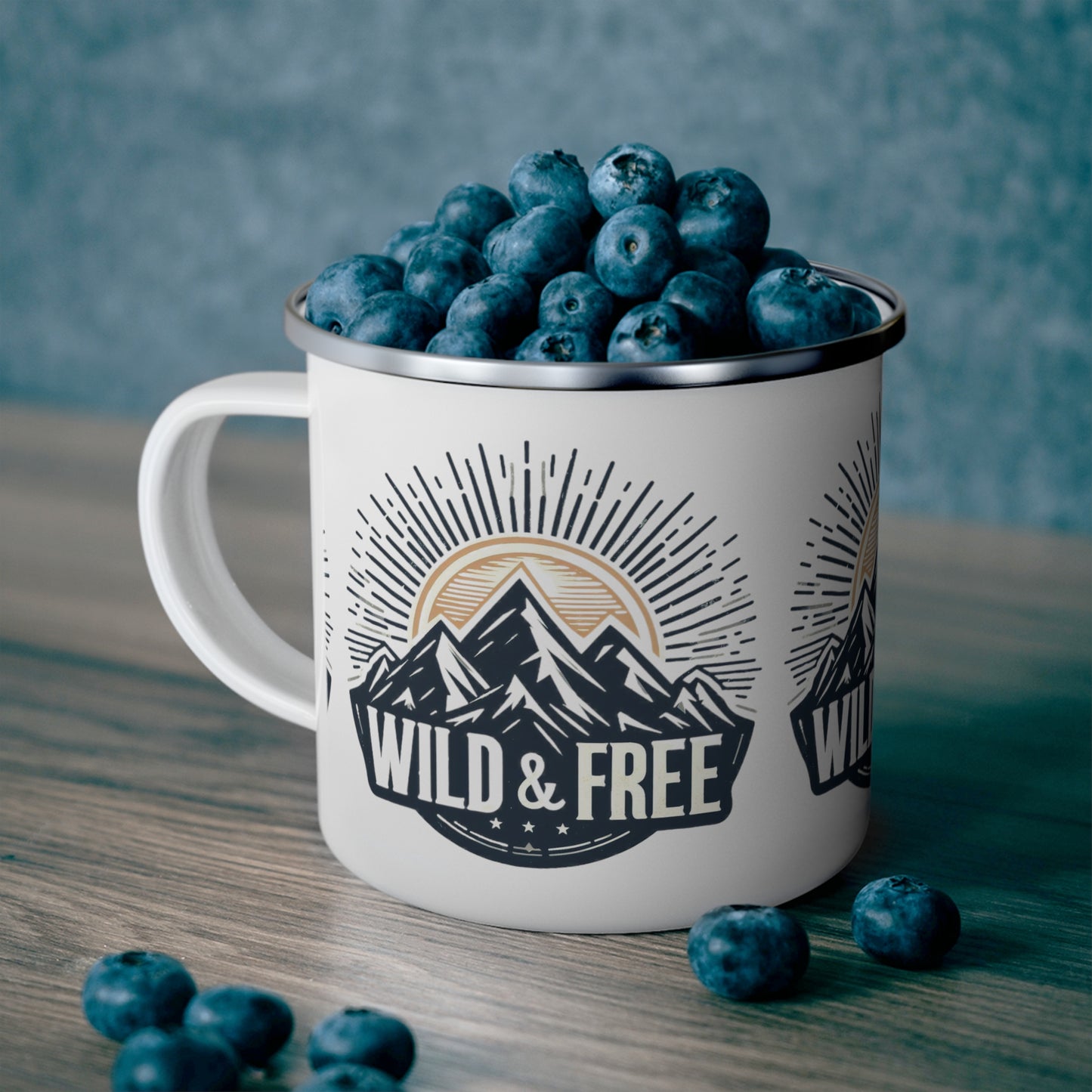 Wild and Free - Embrace Outdoors, Cozy Comfort Adventure Seekers - Enamel Camping Mug