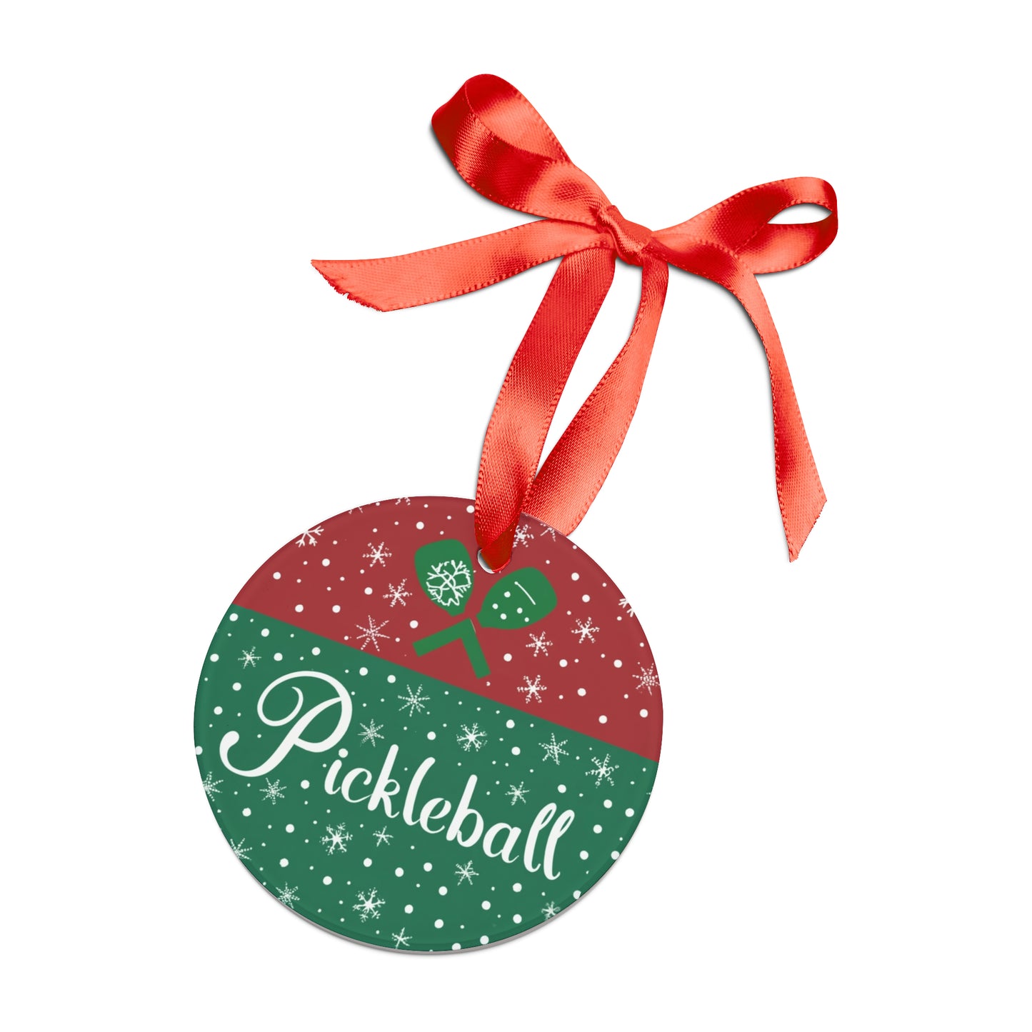 Pickleball Winter - Especial de Navidad - Adorno acrílico con cinta