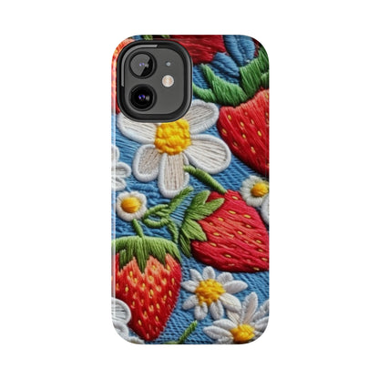 Orchard Berries: Juicy Sweetness from Nature's Garden - Fresh Strawberry Elegance - Tough Phone Cases