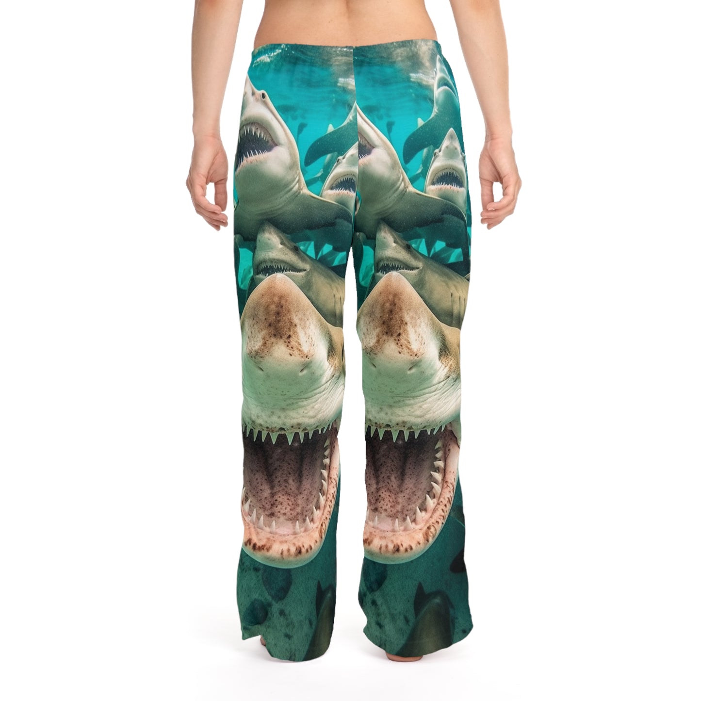 Laughing Lemon Sharks: Joyful Sea Jaws Ocean Deep - Women's Pajama Pants (AOP)