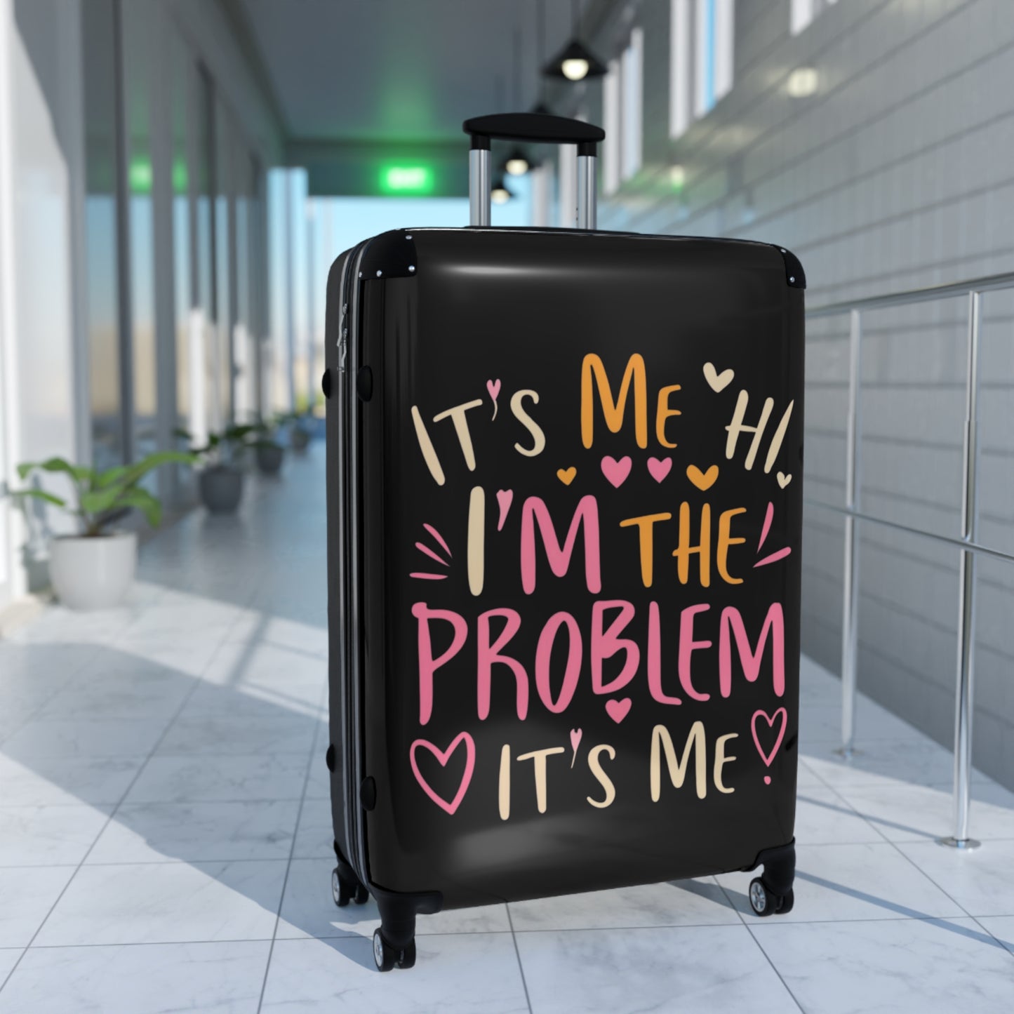 Its Me Hi Im The Problem Its Me - Retro Heart Valentine Gift - Suitcase