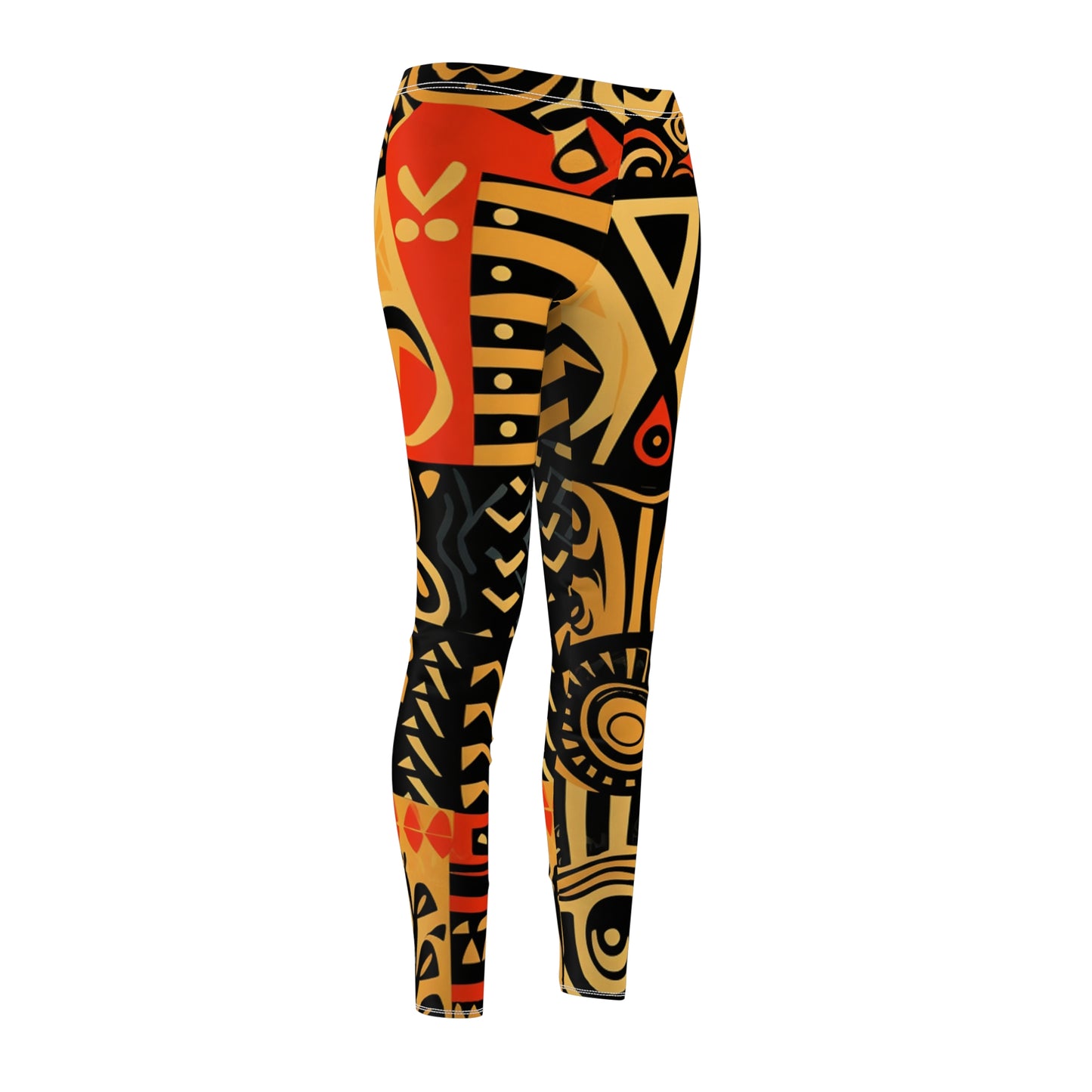 Tribal Art-Inspired Abstract Symbols, Heritage - Women's Cut & Sew Casual Leggings (AOP)