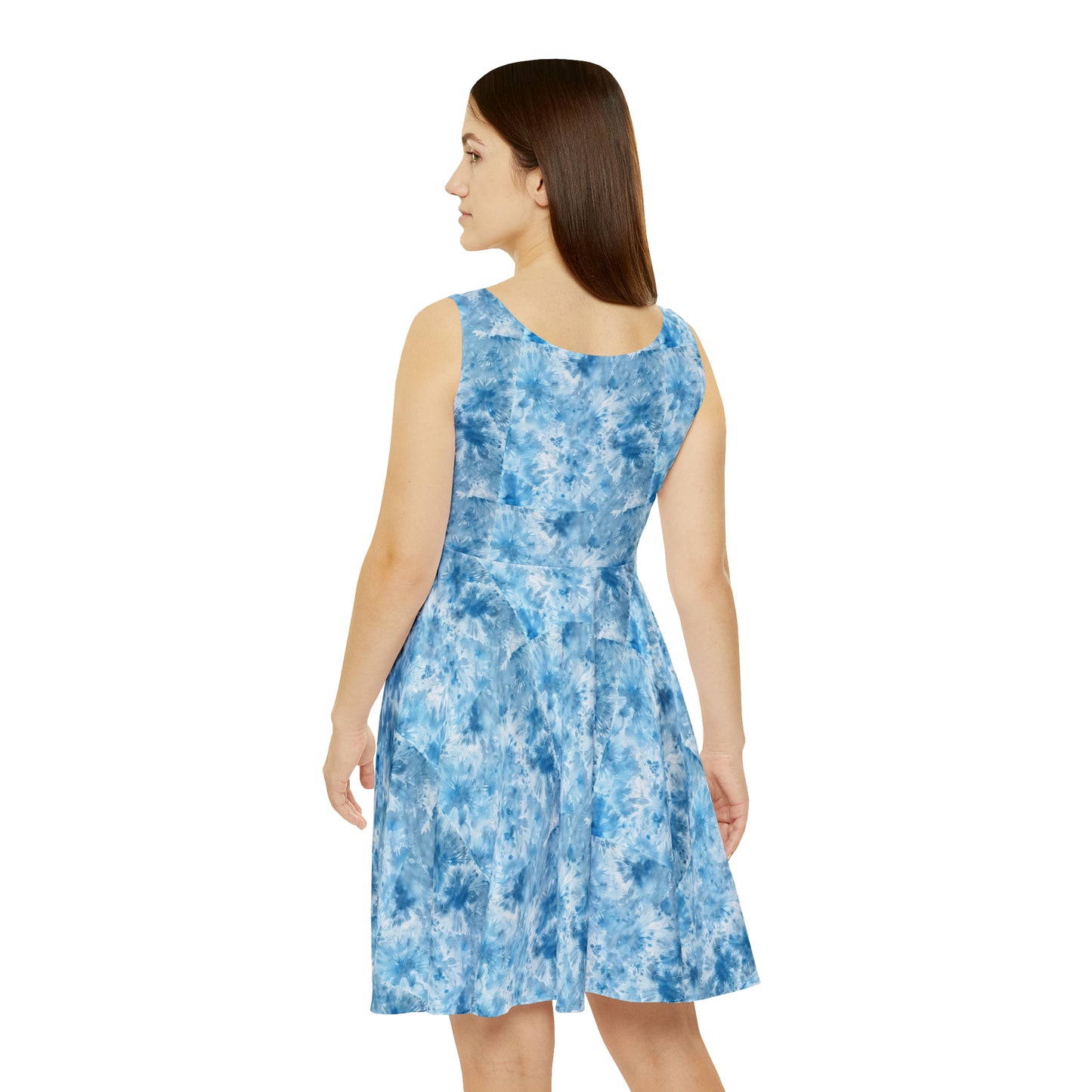 Womens Sleeveless Tie Dye Dress - Women's Skater Dress (AOP)