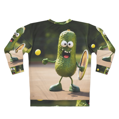 Pickle Playing Pickleball: Serve, Paddle, Game - Court Sport - Unisex Sweatshirt (AOP)