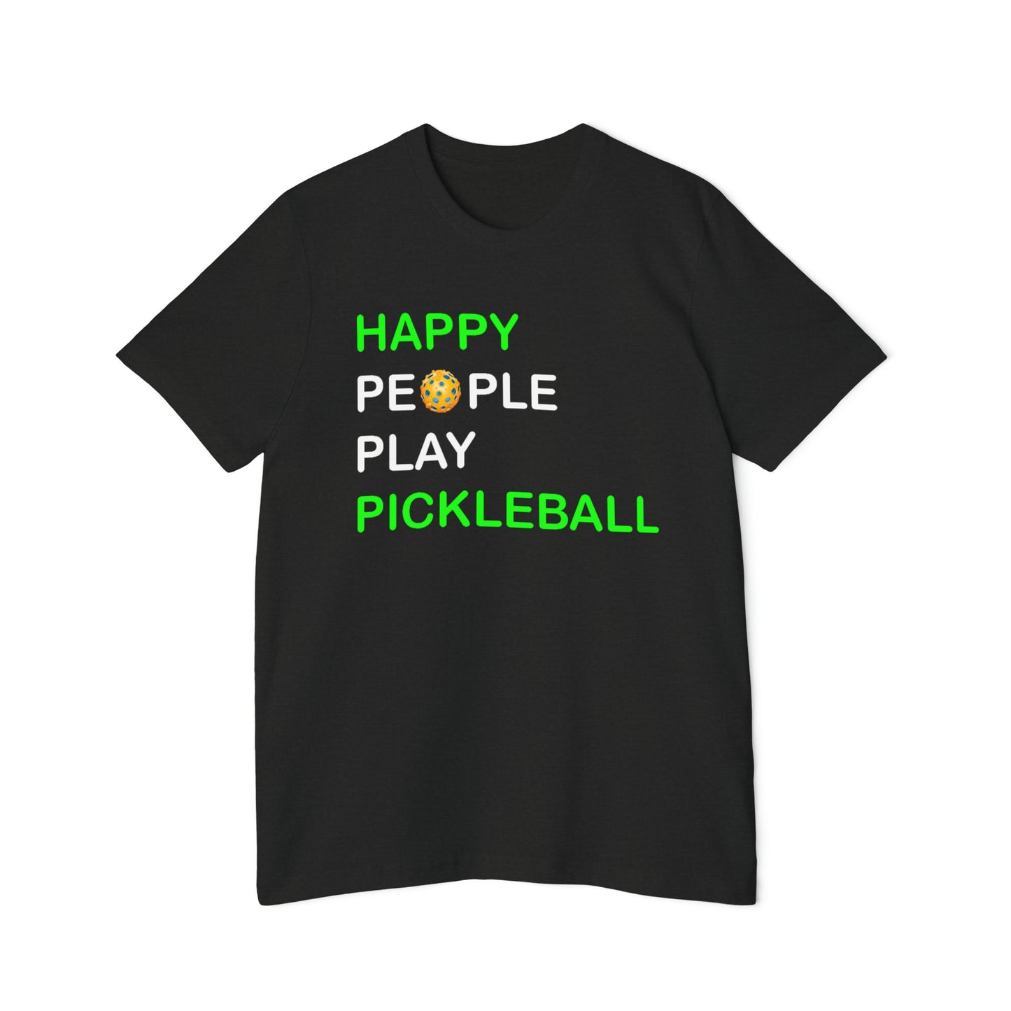 Happy People Play Pickleball Sport Game Graphic - Camiseta de manga corta unisex 