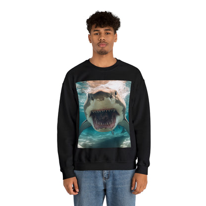 Bull Shark: River Monster Menace - Realistic Dark Water Predator - Unisex Heavy Blend™ Crewneck Sweatshirt