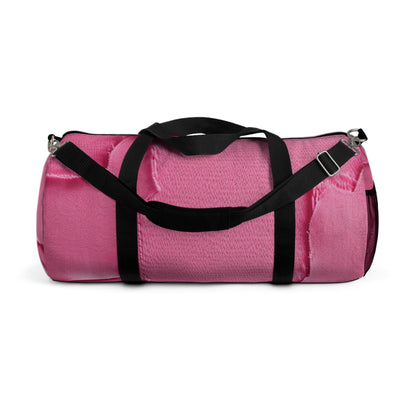 Distressed Neon Pink: Edgy, Ripped Denim-Inspired Doll Fabric - Duffel Bag