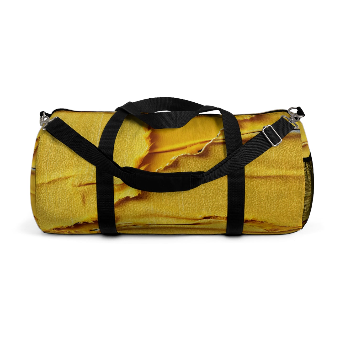 Banana Yellow Lemon: Bold Distressed, Denim-Inspired Fabric - Duffel Bag