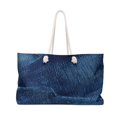 Dark Blue: Distressed Denim-Inspired Fabric Design - Weekender Bag