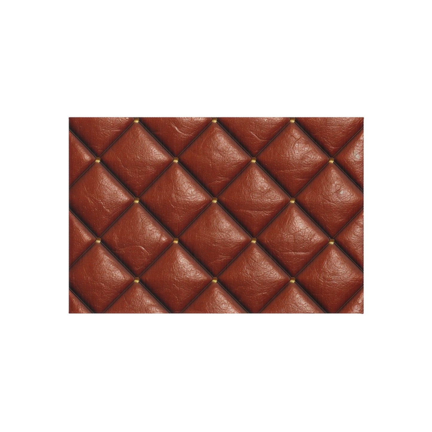 Brown Leather Cognac Pattern Rugged Durable Design Style - Outdoor Rug