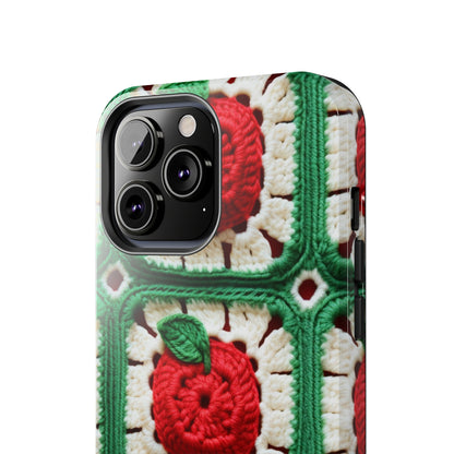 Apple Granny Square Crochet Pattern: Wild Fruit Tree, Delicious Red Design - Tough Phone Cases