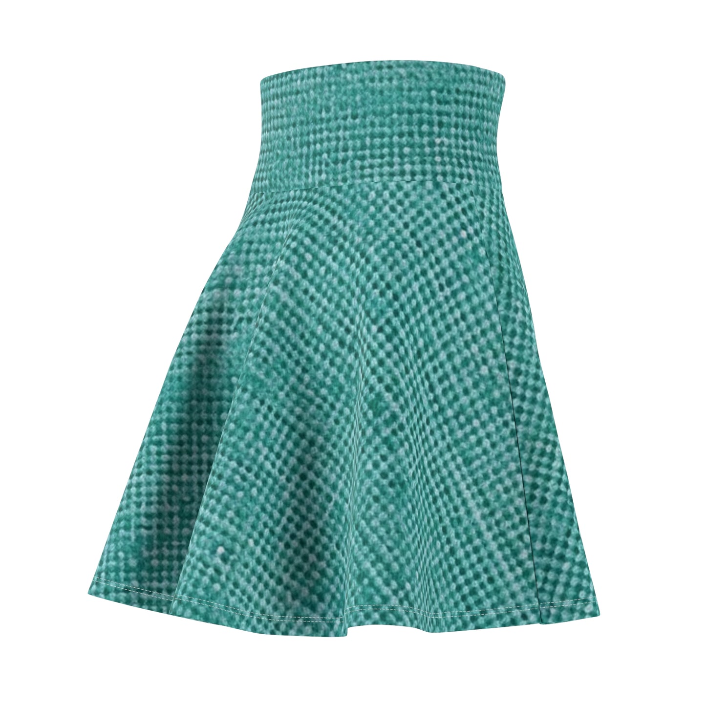 Quality Mint Turquoise Denim Fabric Deisgn, Stylish Material - Women's Skater Skirt (AOP)