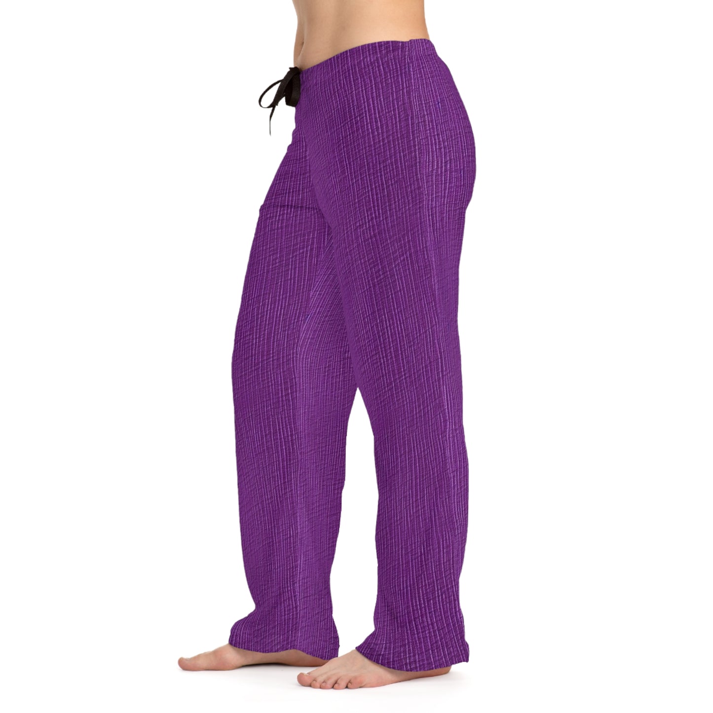 Violet/Plum/Purple: Denim-Inspired Luxurious Fabric - Women's Pajama Pants (AOP)