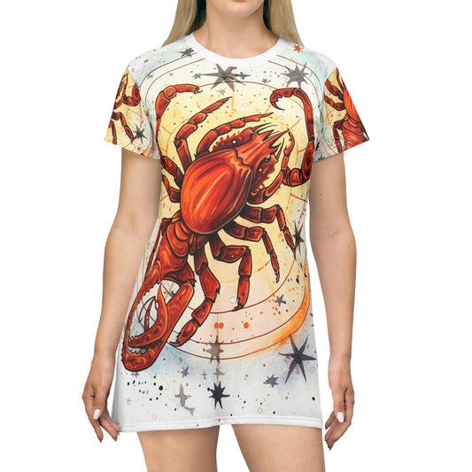 Prickly Scorpio Astrology - Sharp Zodiac Scorpion Celestial Horoscope - T-Shirt Dress (AOP)