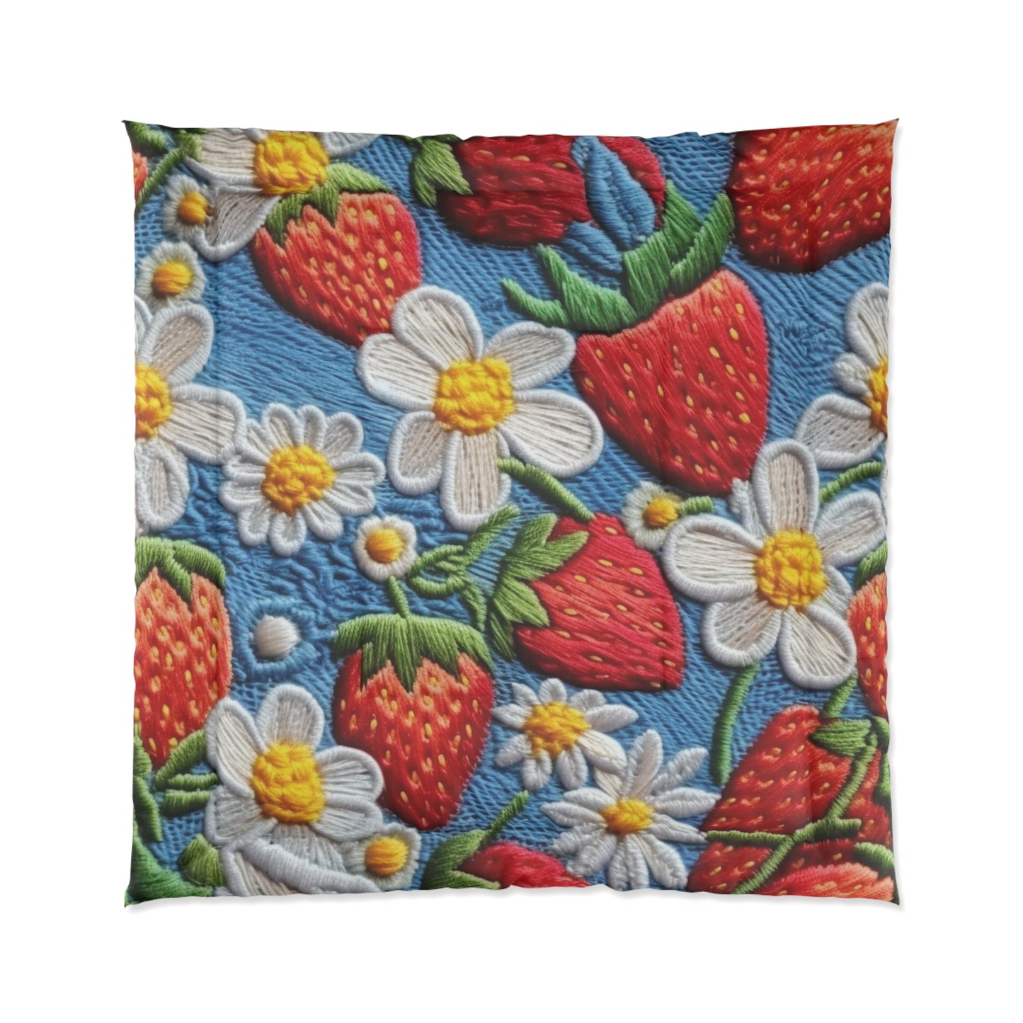 Orchard Berries: Juicy Sweetness from Nature's Garden - Fresh Strawberry Elegance - Bed Comforter