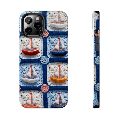 Crochet Boat Ship Sea Vessel Ocean Beach Travel Yacht Design - Tough Phone Cases