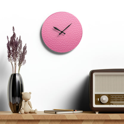 Pink Leather Design - Acrylic Wall Clock