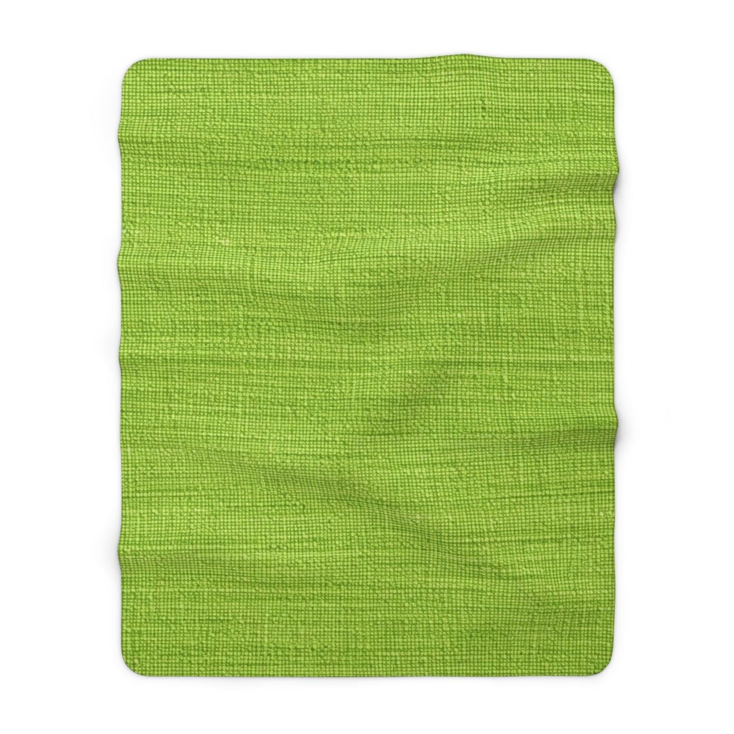 Lush Grass Neon Green: Denim-Inspired, Springtime Fabric Style - Sherpa Fleece Blanket