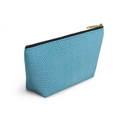 Bright Aqua Teal: Denim-Inspired Refreshing Blue Summer Fabric - Accessory Pouch w T-bottom