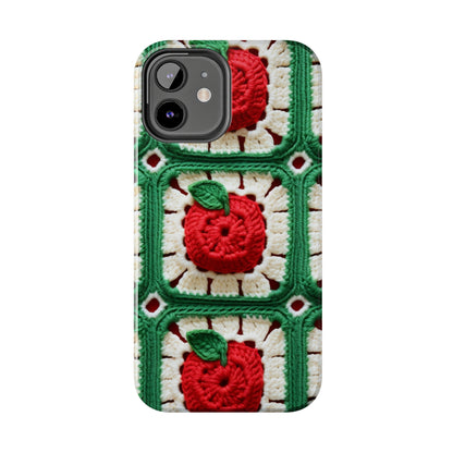 Apple Granny Square Crochet Pattern: Wild Fruit Tree, Delicious Red Design - Tough Phone Cases